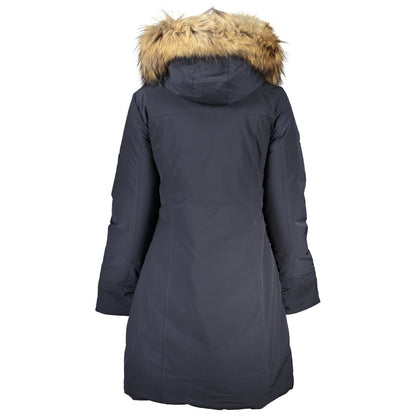 Woolrich Blue Cotton Jackets & Coat