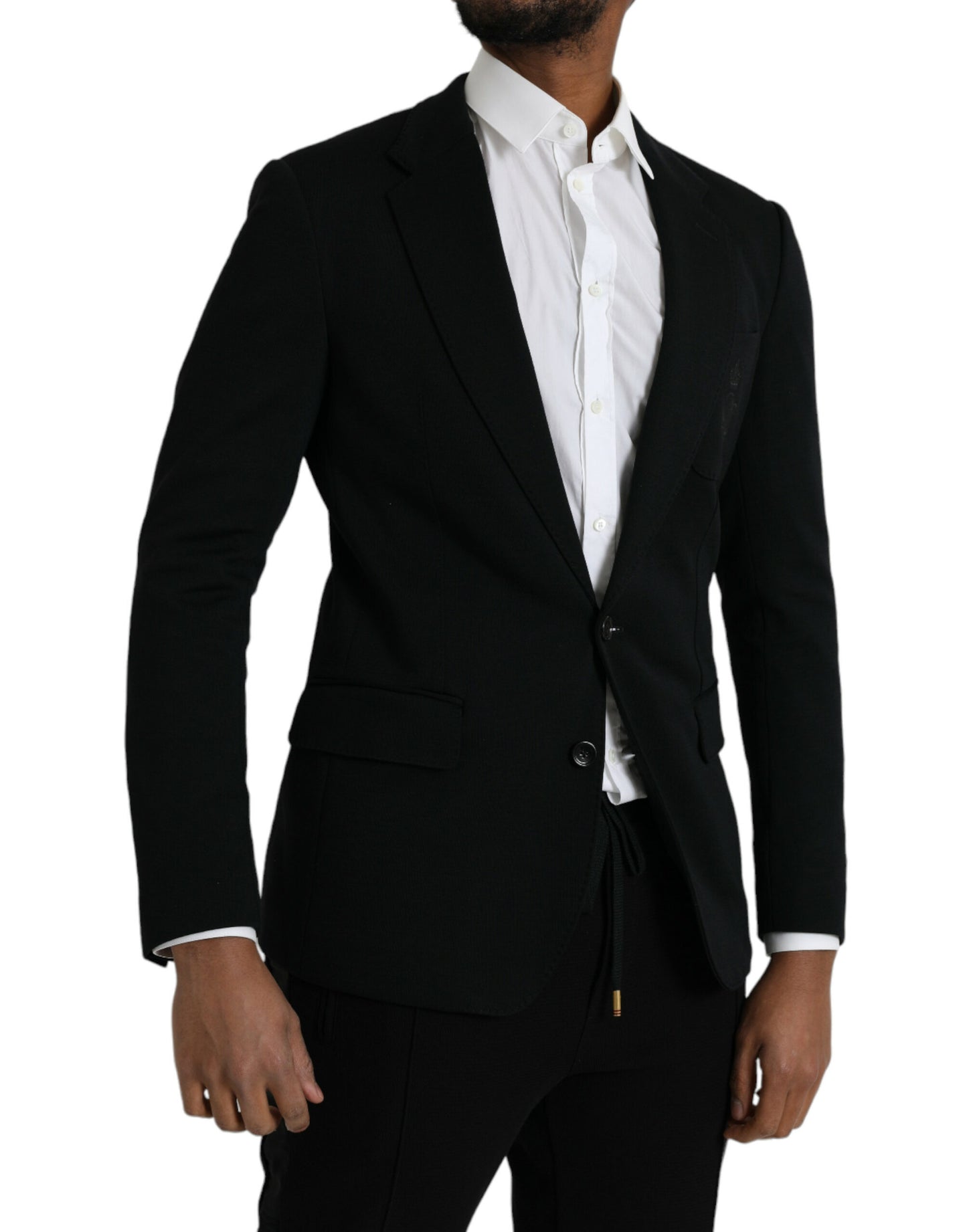 Dolce & Gabbana Black Wool 2 Piece Single Breasted Suit