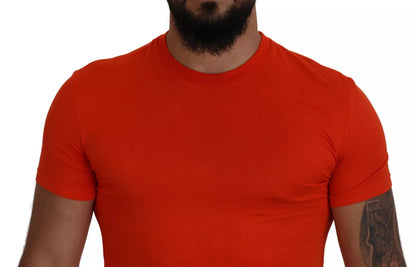 Dsquared² Orange Modal Short Sleeves Crewneck T-shirt