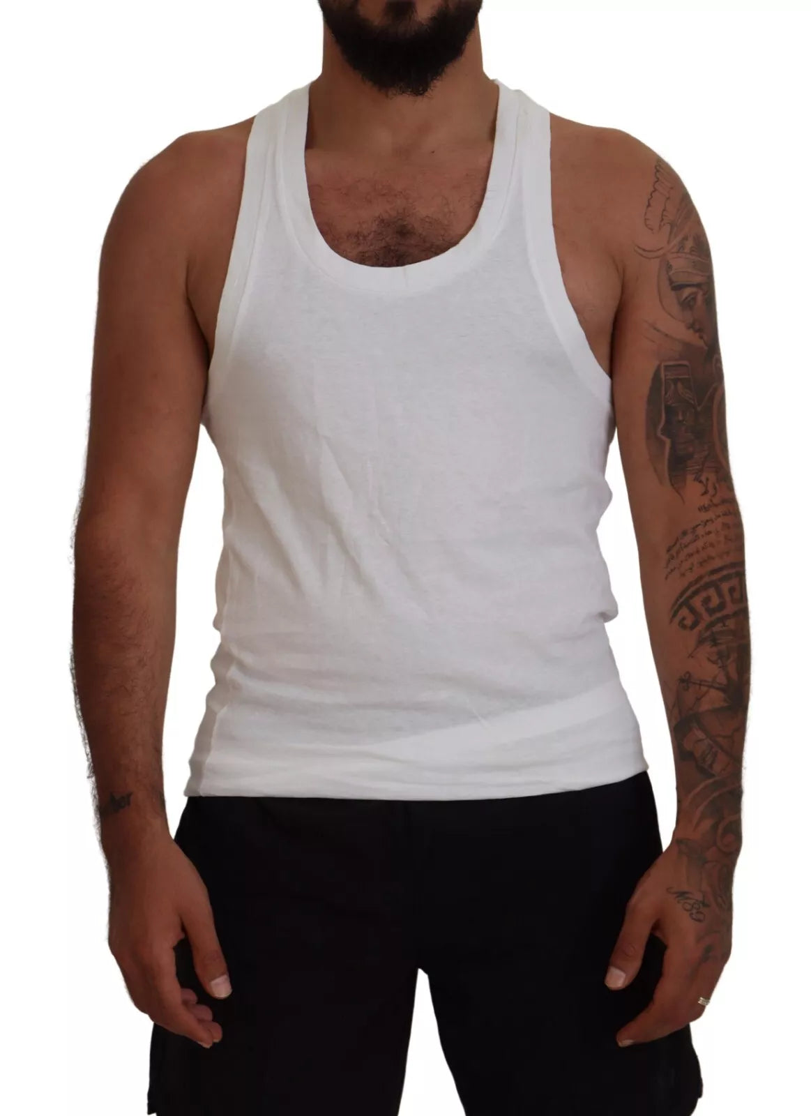 Dsquared² White Cotton Linen Sleeveless Tank T-shirt