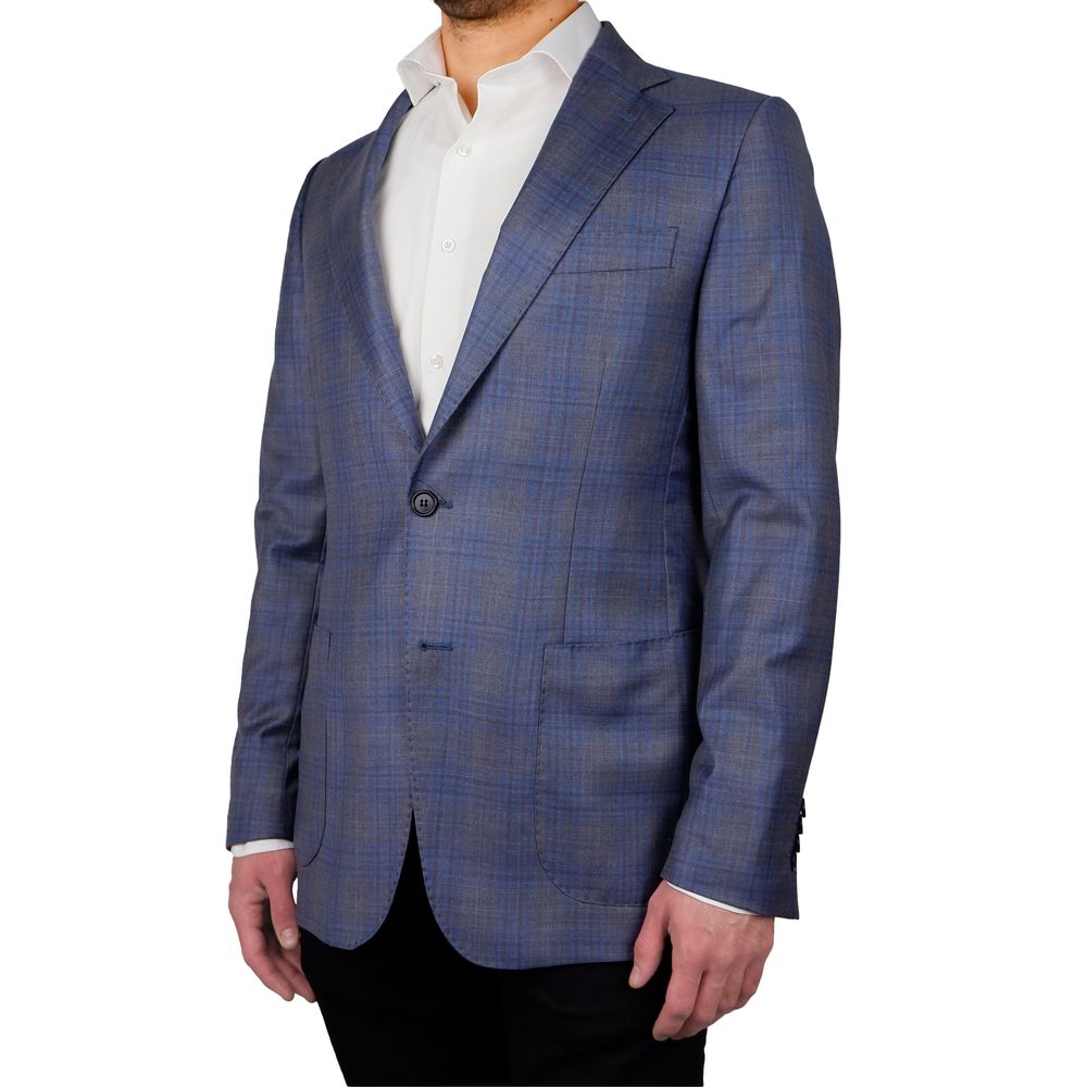 Made in Italy Blue Wool Vergine Blazer