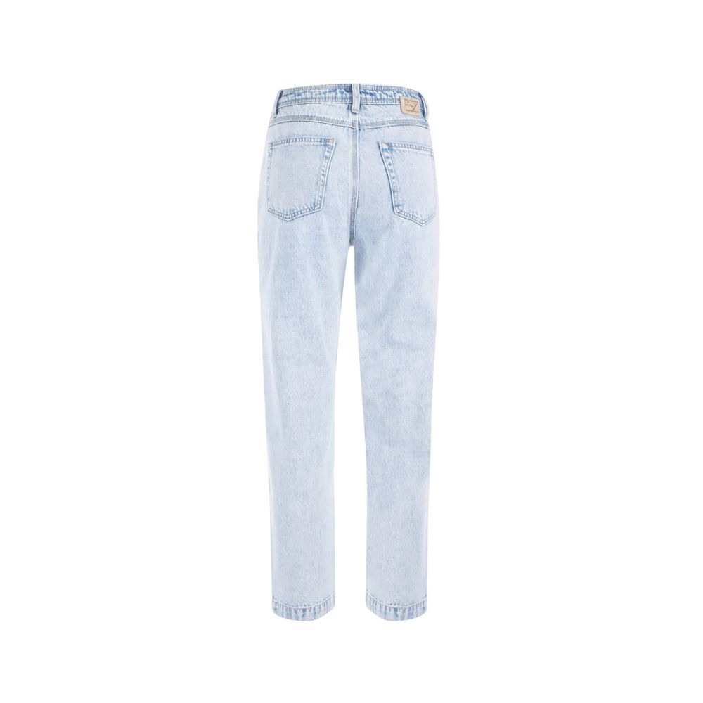 Yes Zee Light Blue Cotton Women High-Waisted Jeans