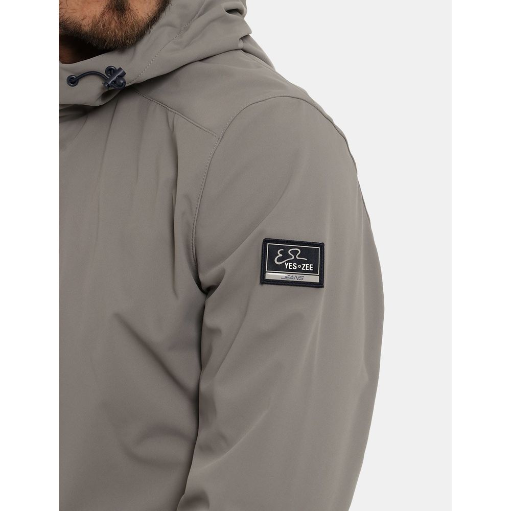 Yes Zee Sleek Gray Nylon Windbreaker