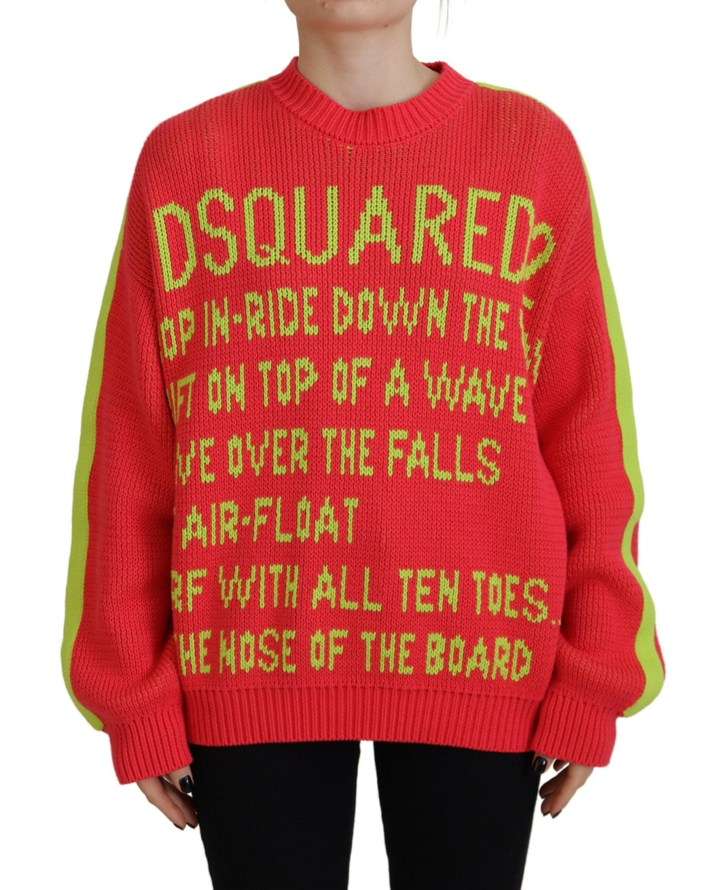 Dsquared² Multicolor Cotton Knitted Crewneck Pullover Sweater