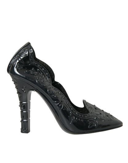 Dolce & Gabbana Black Crystal CINDERELLA Heels Pumps Shoes