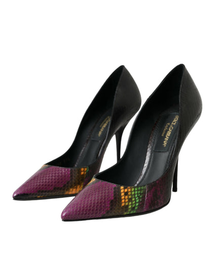 Dolce & Gabbana Multicolor Exotic Leather Heels Pumps Shoes