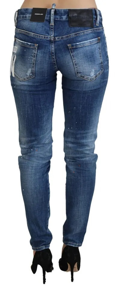 Dsquared² Blue Icon Low Waist Skinny Jennifer Denim Jeans