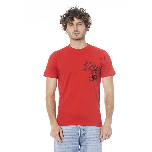 Cavalli Class Red Cotton Men T-Shirt