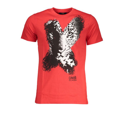 Cavalli Class Red Cotton T-Shirt