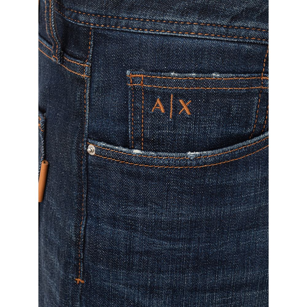 Armani Exchange Chic Blue Cotton Trousers for Modern Men