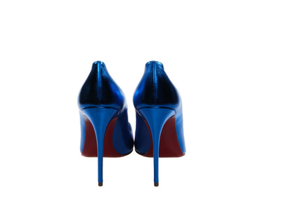 Christian Louboutin So Kate 120 Blue Laminated Leather High Heel Pumps