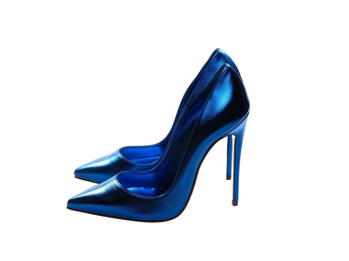 Christian Louboutin So Kate 120 Blue Laminated Leather High Heel Pumps