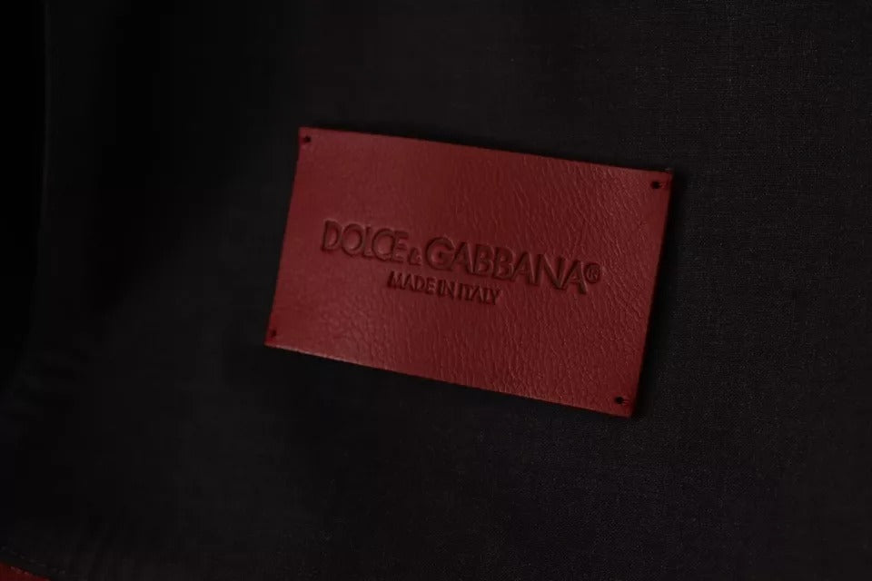 Dolce & Gabbana Red Double Breasted Leather Coat Jacket