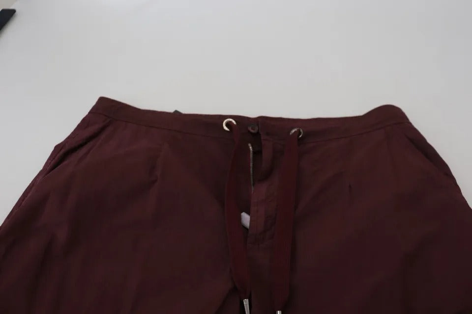 Dolce & Gabbana Bordeaux Cargo Jogger Trouser Cotton Pants