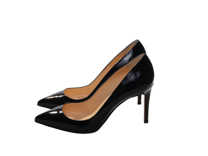 Christian Louboutin Pigalle 85 Black Leather High Heel Pumps