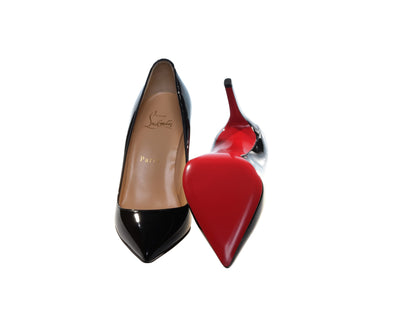 Christian Louboutin Pigalle 85 Black Leather High Heel Pumps