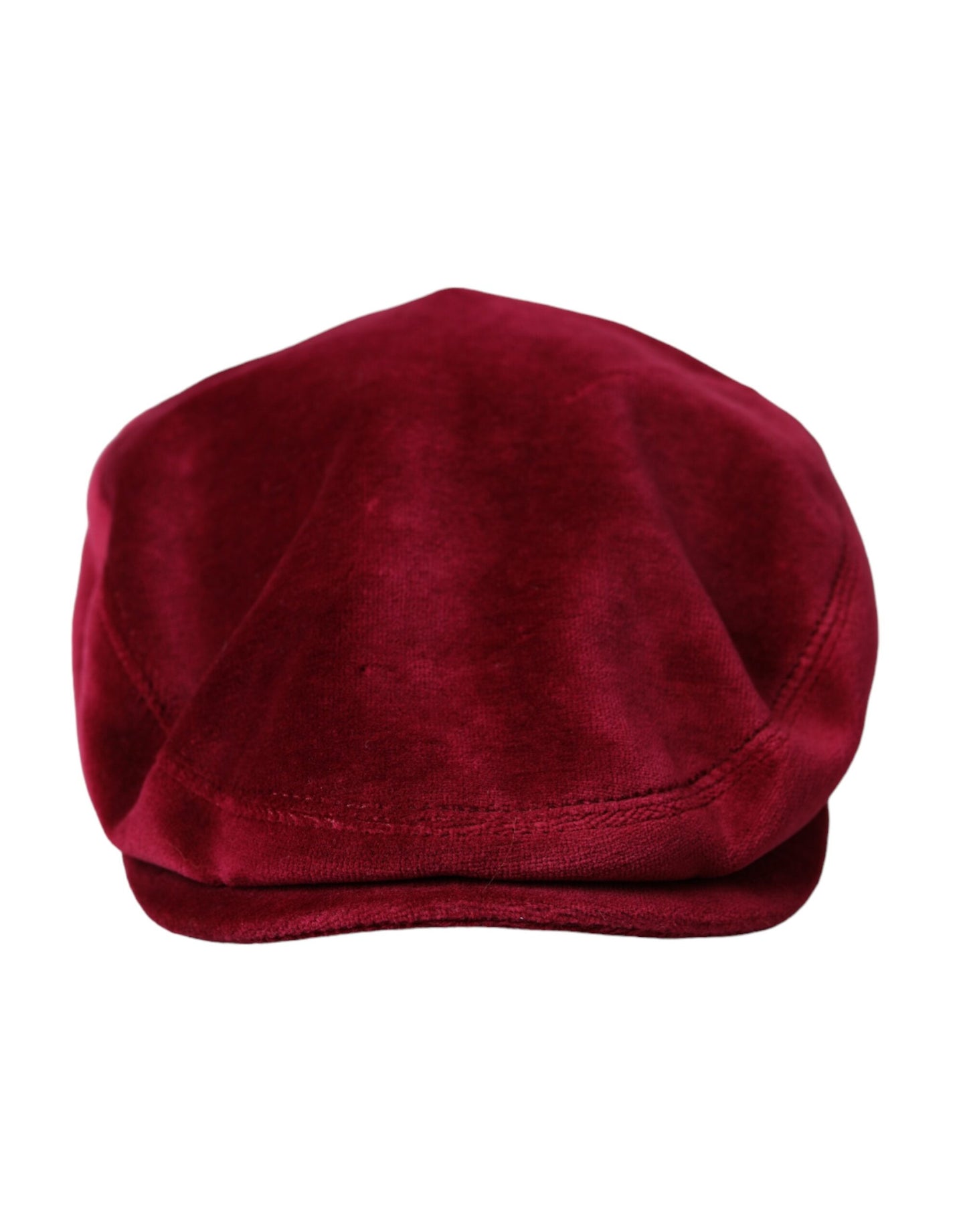 Dolce & Gabbana Maroon Velvet Cotton Newsboy Hat Men