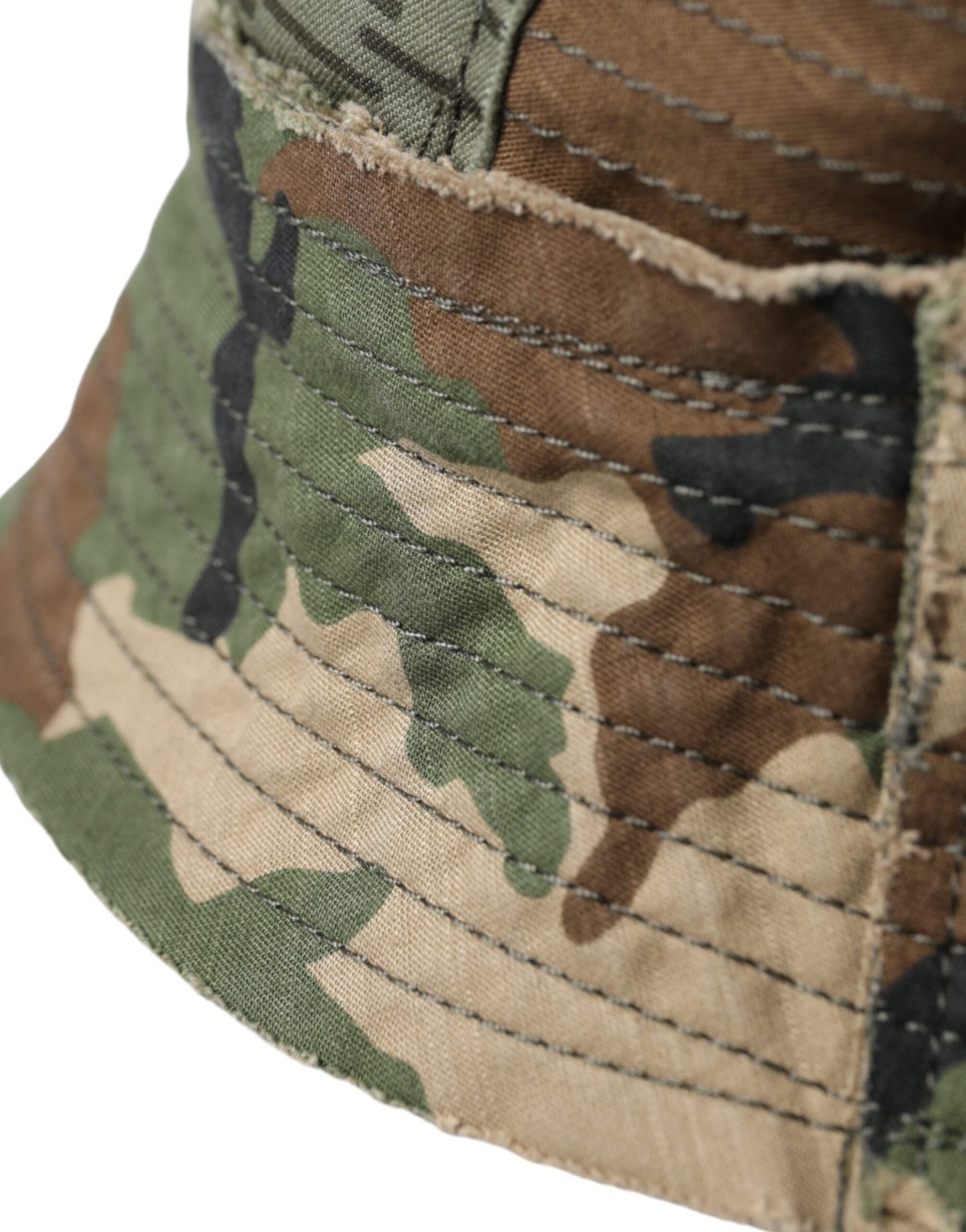 Dolce & Gabbana Green Camouflage Cotton Bucket Hat Men