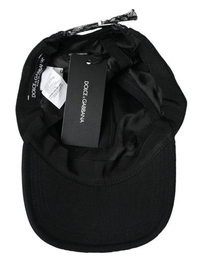 Dolce & Gabbana Black Silver Floral Print Baseball Hat Men