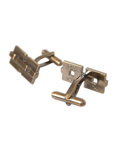 Dolce & Gabbana Gold Plated Brass Square Pin Men Cufflinks