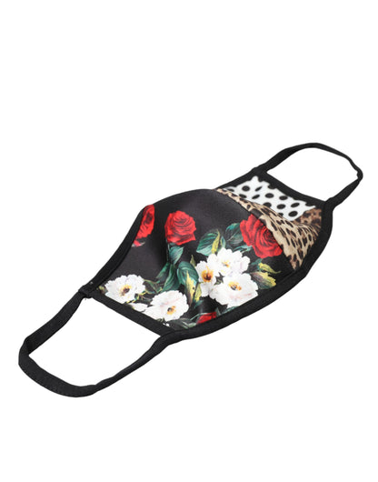 Dolce & Gabbana Multicolor Leopard Floral Elastic Ear Strap Face Mask