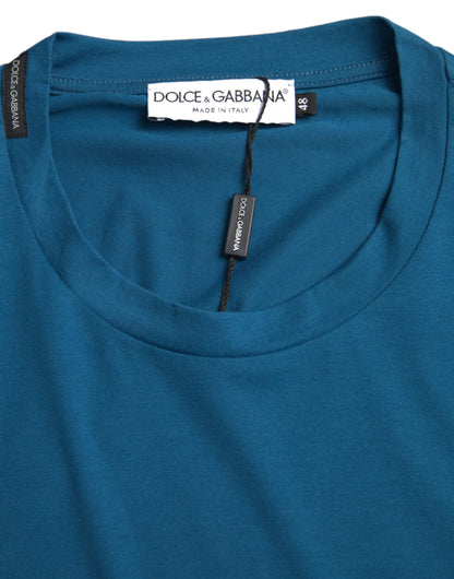 Dolce & Gabbana Blue Logo Round Neck Short Sleeves T-shirt