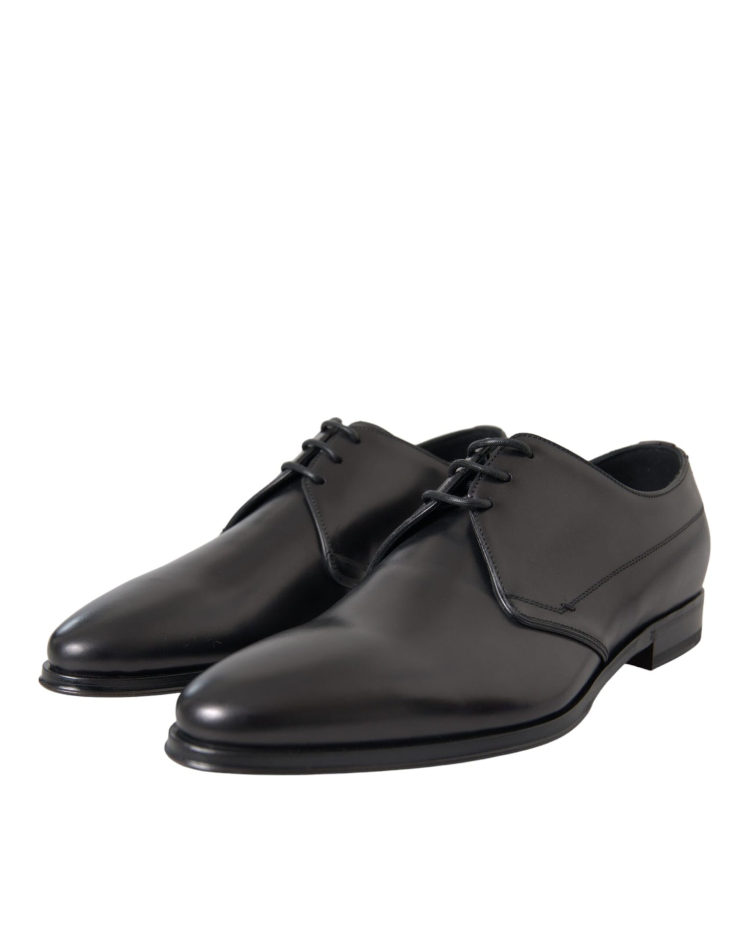 Dolce & Gabbana Black Leather Derby Formal Dress Men Shoes