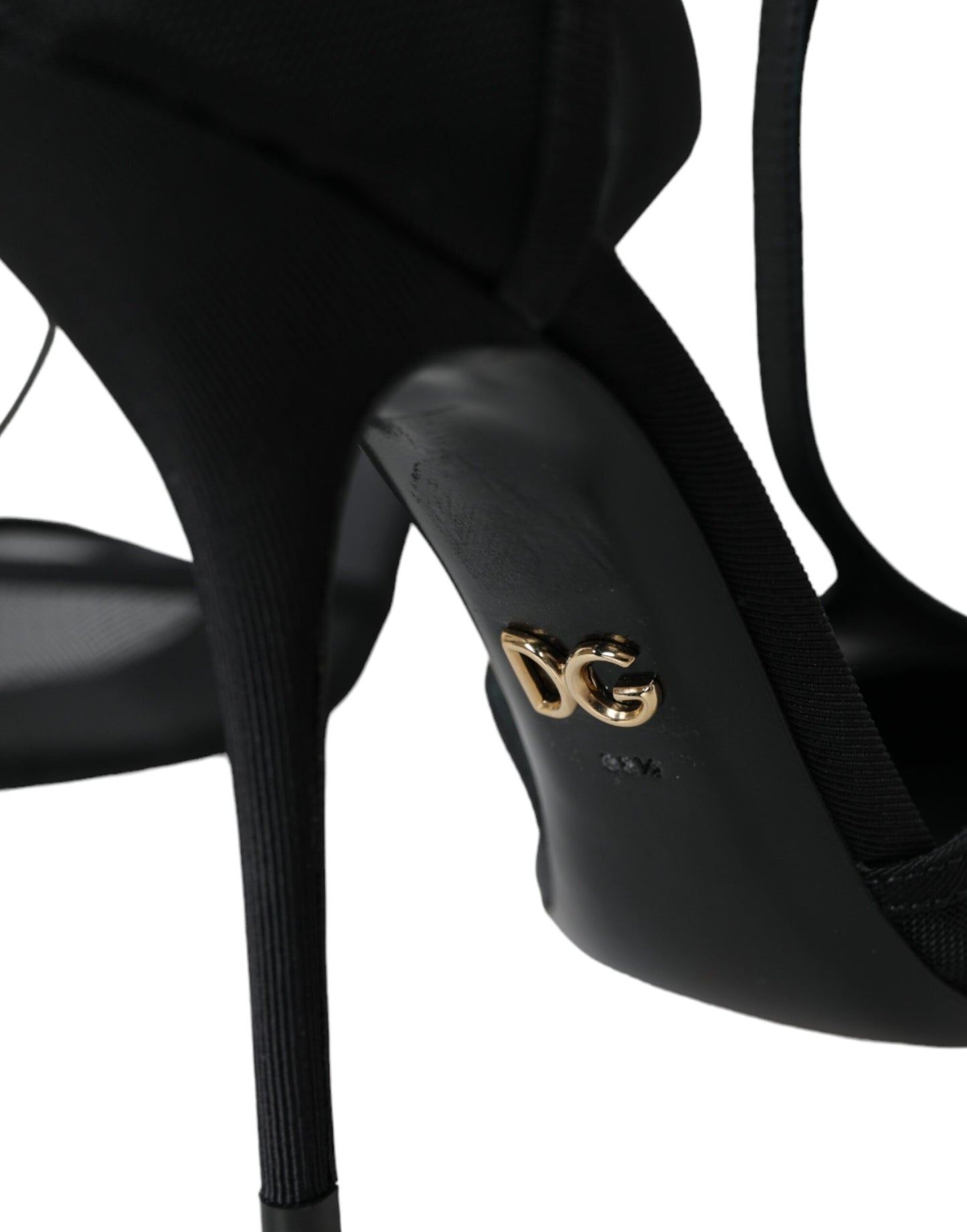 Dolce & Gabbana Black Mesh T-strap Stiletto Heel Pumps Shoes