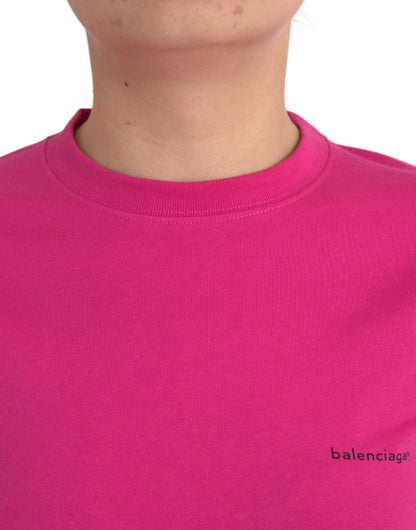 Balenciaga Pink Cotton Crew Neck Short Sleeves Tee T-shirt