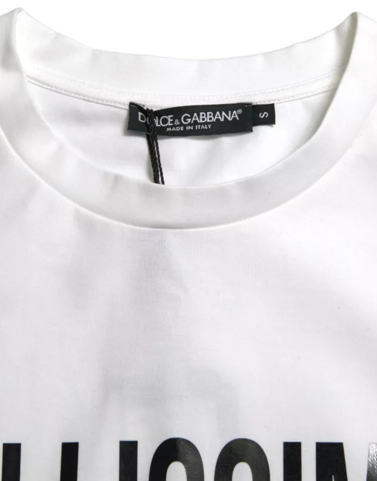 Dolce & Gabbana White Bellissima Cotton Crew Neck T-shirt