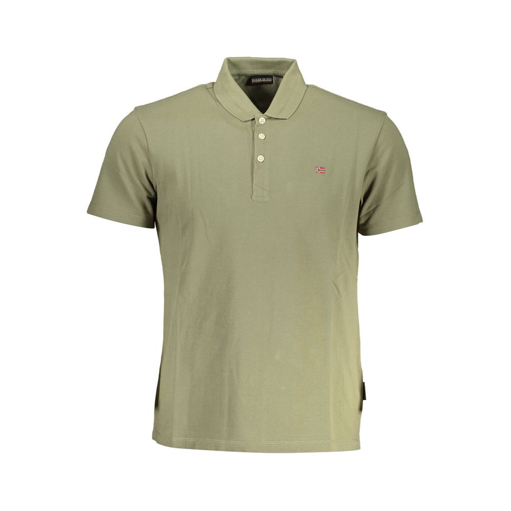 Napapijri Green Cotton Mens Polo Shirt