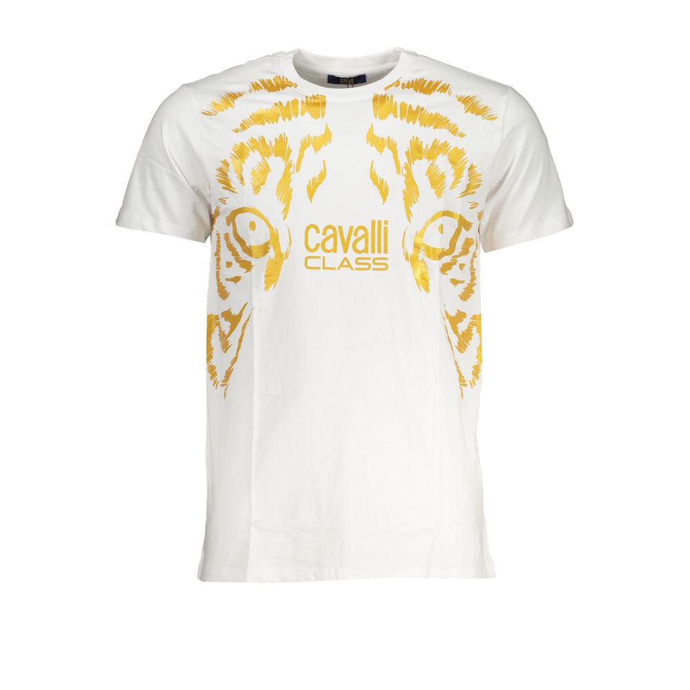 Cavalli Class White Cotton T-Shirt