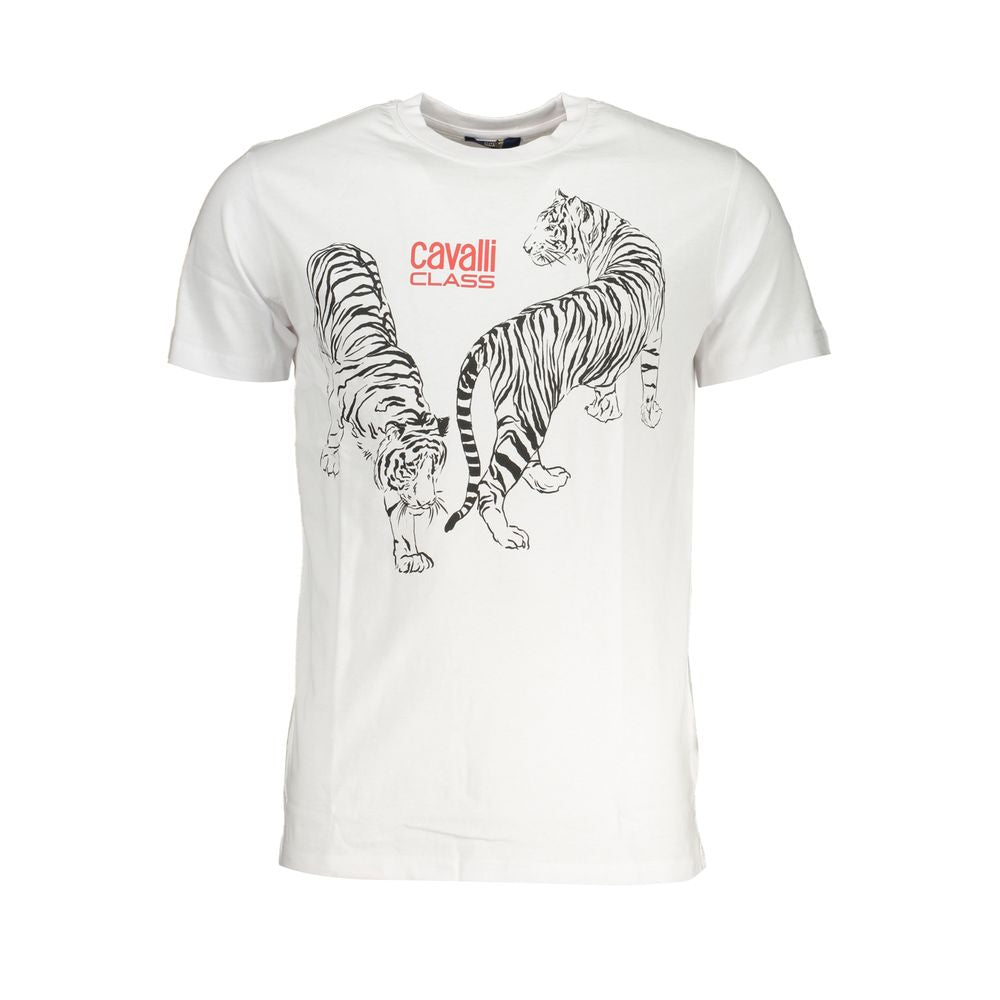 Cavalli Class White Cotton T-Shirt