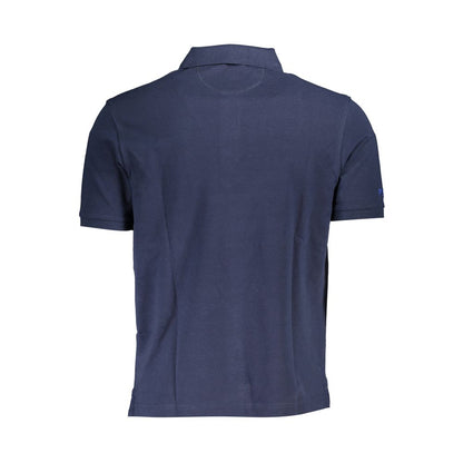 La Martina Blue Cotton Men Polo Shirt