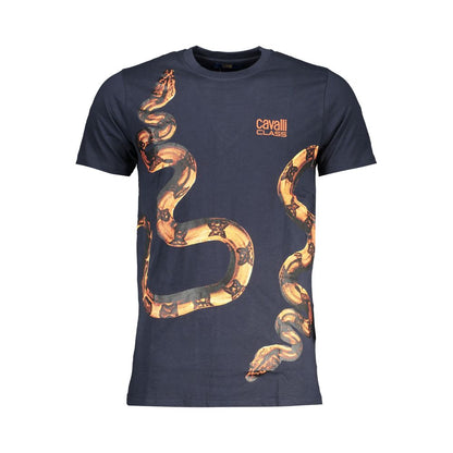 Cavalli Class Blue Cotton T-Shirt