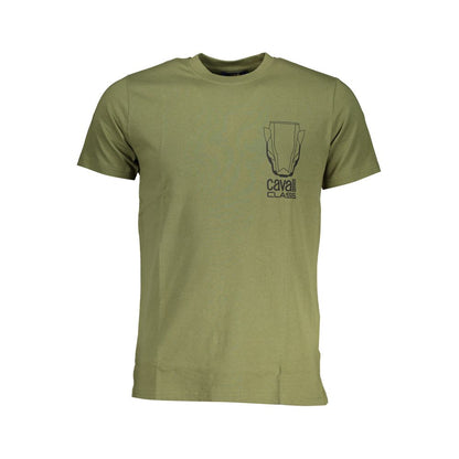 Cavalli Class Green Cotton T-Shirt