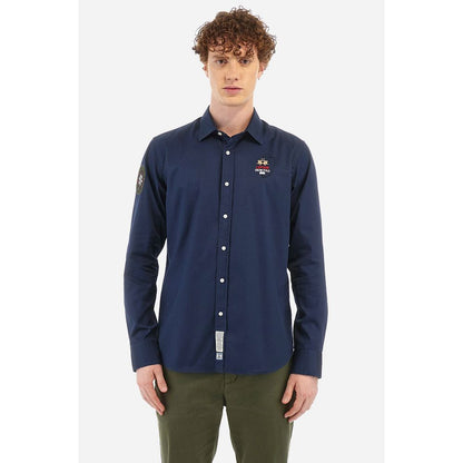 La Martina Blue Cotton Shirt