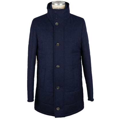 Made in Italy Elegant Wool-Cashmere Dark Blue Coat Jacket