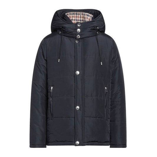 Elegant Blue Aquascutum Jacket with Removable Hood