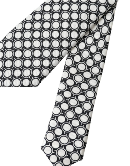 Dolce & Gabbana White Circles 100% Silk Adjustable Tie