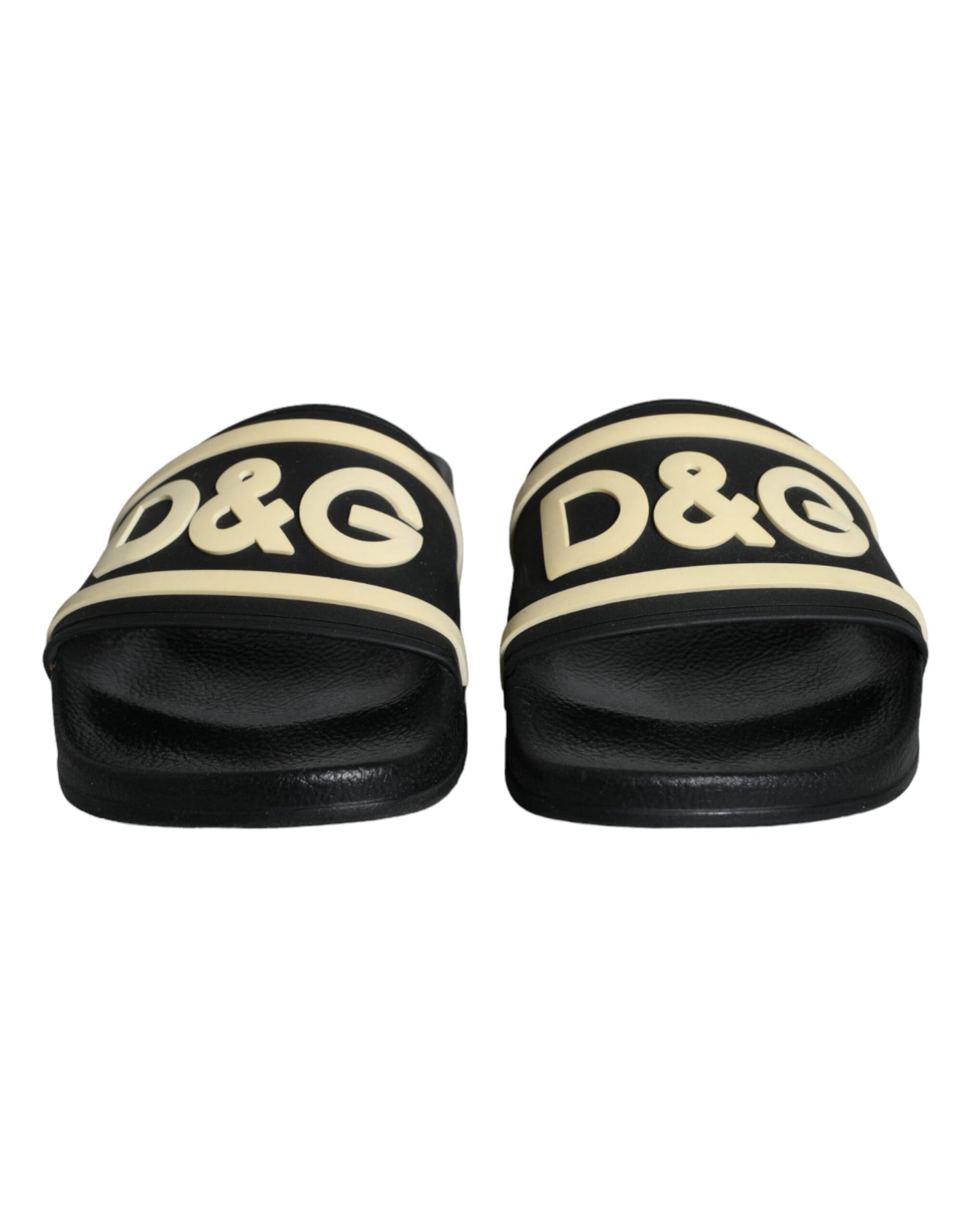 Dolce & Gabbana Black Rubber Sandals Slides Beachwear Shoes