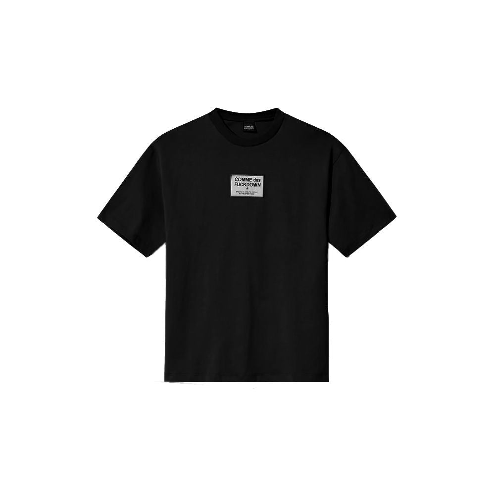 Comme Des Fuckdown Black Cotton Tops & T-Shirt