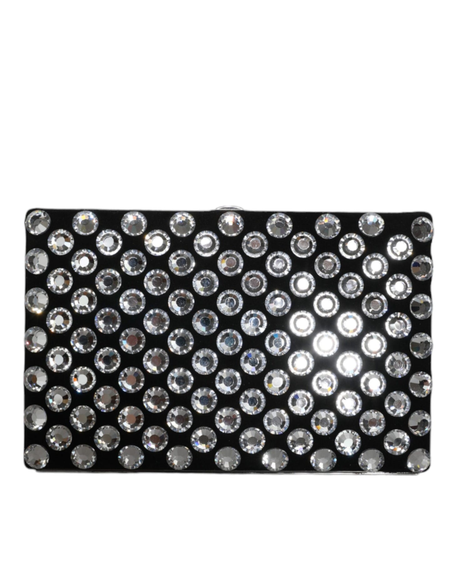 Dolce & Gabbana Black Velvet Crystal Clutch Evening Party Purse Bag