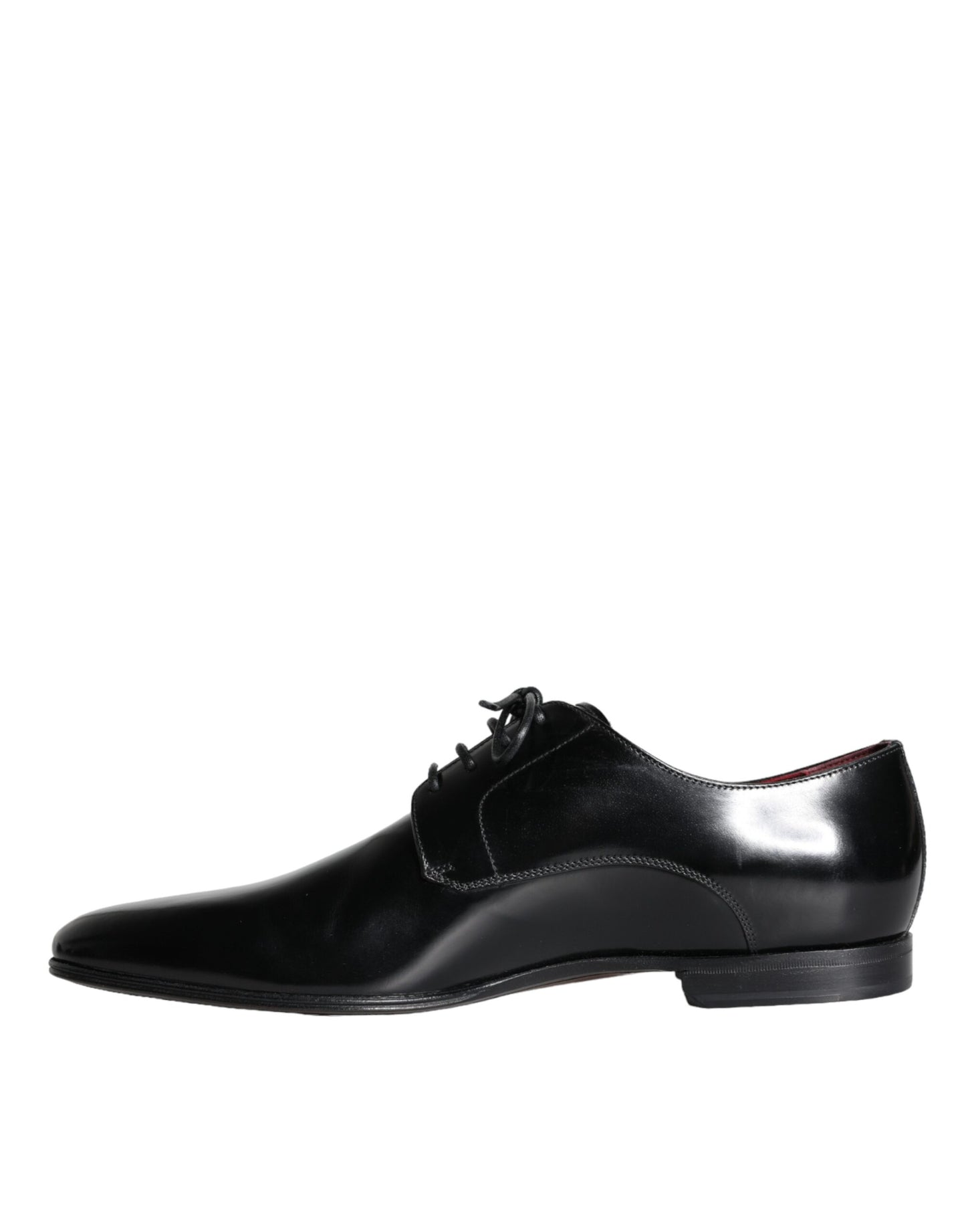 Dolce & Gabbana Black Calfskin Leather Derby Dress Men Shoes