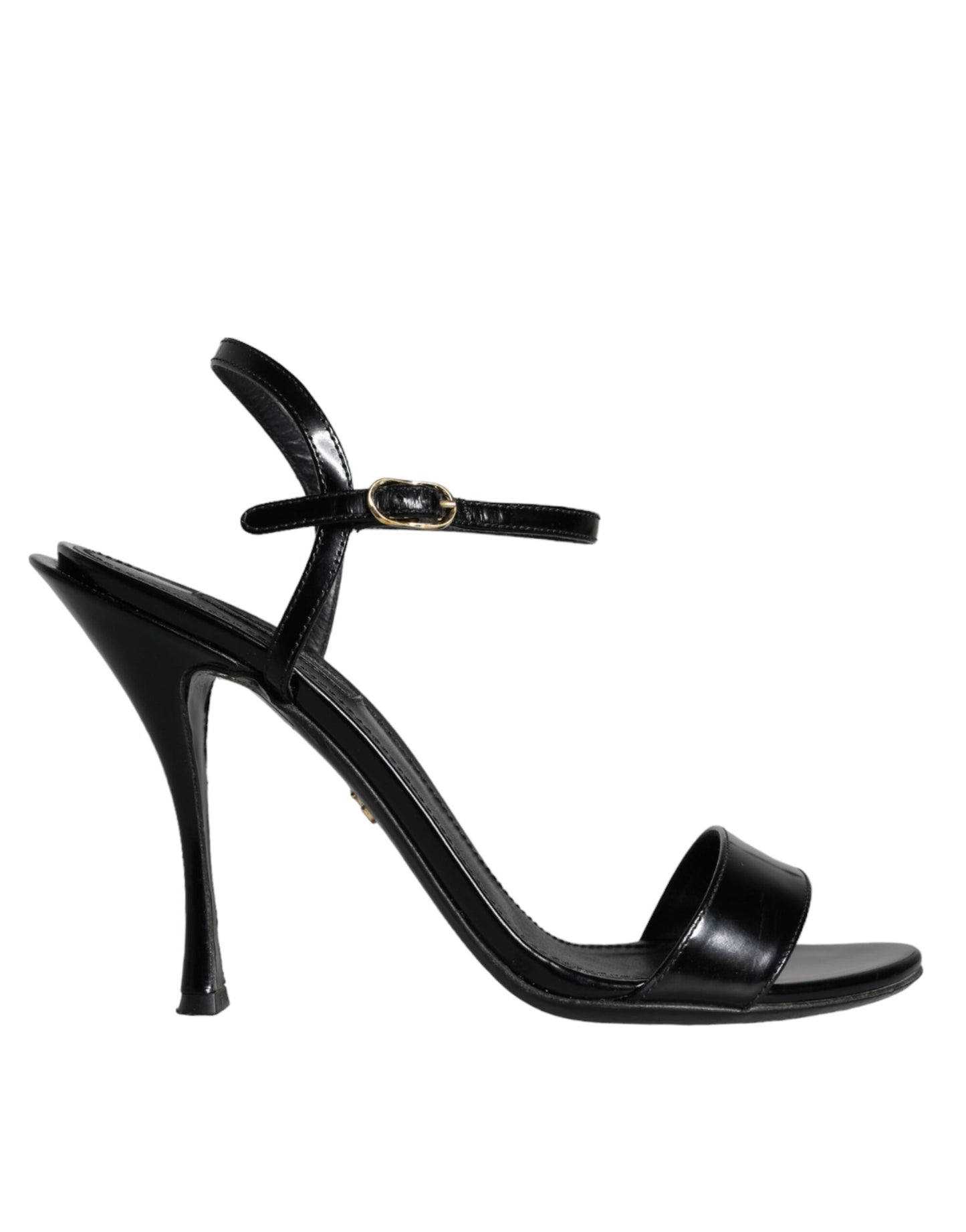 Dolce & Gabbana Black KEIRA Leather Heels Sandals Shoes