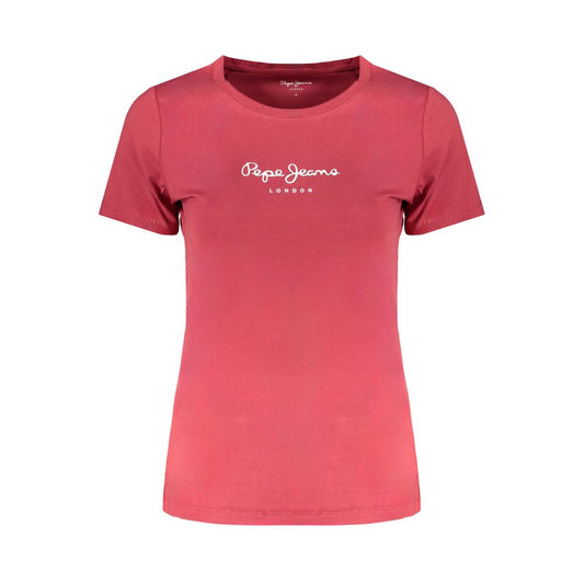 Pepe Jeans Red Cotton Tops & T-Shirt