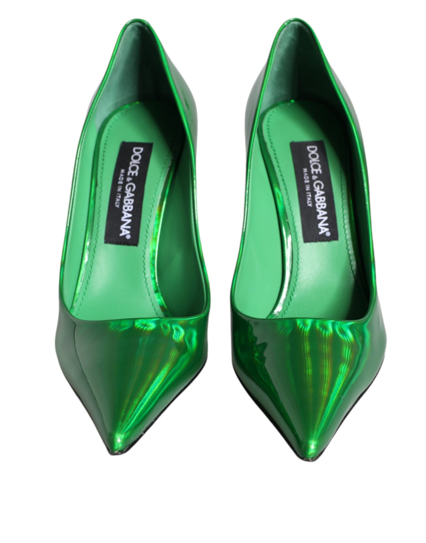 Dolce & Gabbana Green Patent Leather High Heels Pumps Shoes