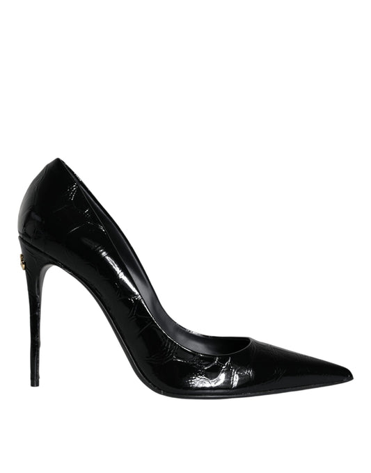 Dolce & Gabbana Black Patent Leather High Heels Pumps Shoes