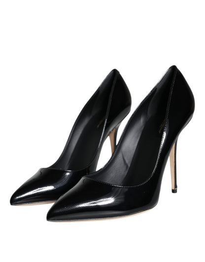 Dolce & Gabbana Black Patent Leather Bellucci Pumps Heels Shoes