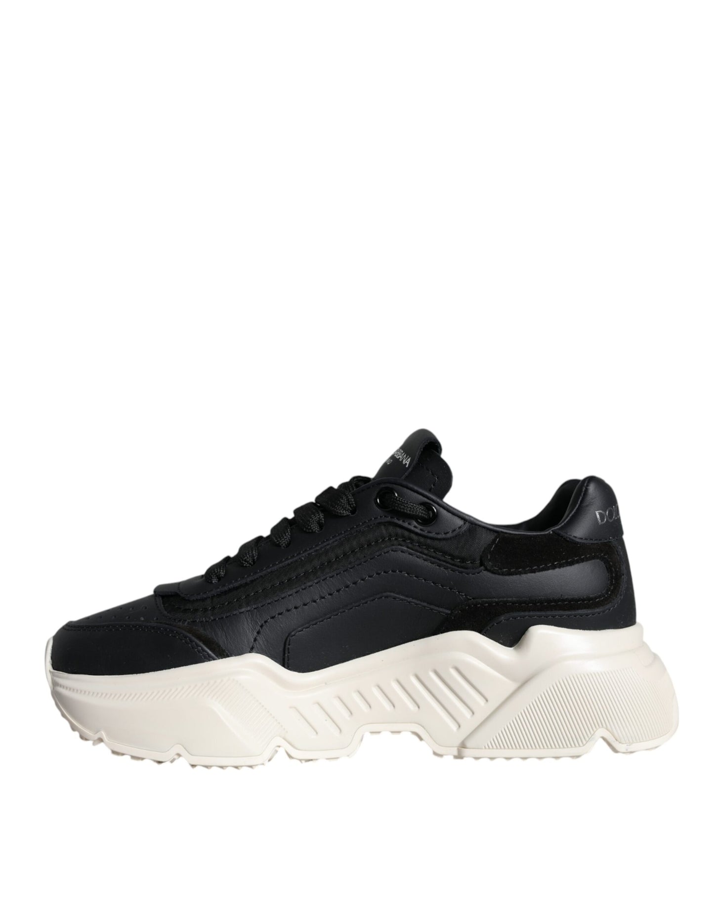 Dolce & Gabbana Black White DAYMASTER Leather Sneakers Shoes